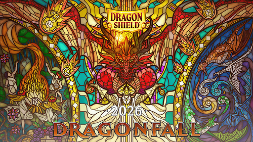 Dragon Shield's Dragonfall 2026 exclusive artwork, by artist Godfrey Escota.