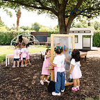 Preschool Children in an Outdoor Art Class
