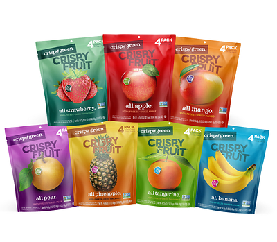 Crispy Green® Crispy Fruit® comes in seven fruit varieties, available in convenient 4-packs. Made with 100% pure freeze-dried fruit and no added sugar or preservatives, the grab-and-go snacks make it easy for families to keep fruit on hand at home or on the go. (Photo courtesy of Crispy Green)