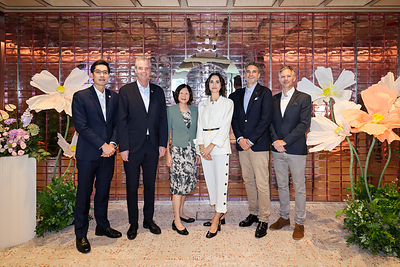 Left to right: Jermaine Loy, Managing Director, EDB; His Excellency Jakob Brix Tange, Ambassador of Denmark to Singapore; Her Excellency Tan Poh Hong, Singapore Non-Resident Ambassador to Denmark; Berta de Pablos-Barbier, President & CEO, Pandora; Byron Clayton, Chief People & Planet Officer, Pandora; and Thomas Knudsen, General Manager, Pandora Asia. Left to right: Jermaine Loy, Managing Director, EDB; His Excellency Jakob Brix Tange, Ambassador of Denmark to Singapore; Her Excellency Tan Poh Hong, Singapore Non-Resident Ambassador to Denmark; Berta de Pablos-Barbier, President & CEO, Pandora; Byron Clayton, Chief People & Planet Officer, Pandora; and Thomas Knudsen, General Manager, Pandora Asia.