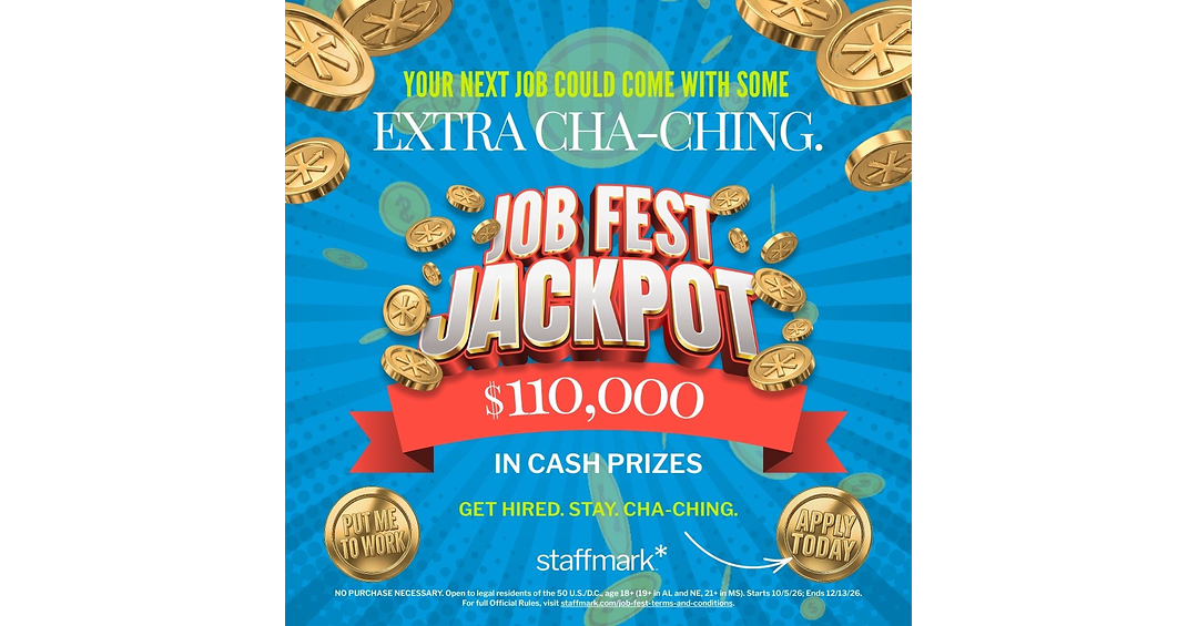 Staffmark Launches $110,000 Job Fest Jackpot Giveaway