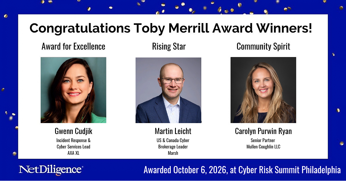 NetDiligence Announces 2026 Toby Merrill Award Recipients