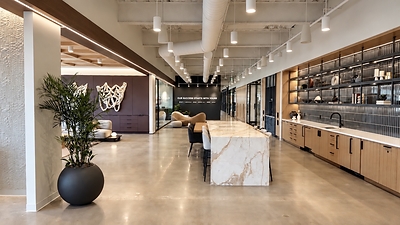 Atmosphere Commercial Interiors announces their new headquarters location at Excelsior Crossings in Hopkins, Minnesota