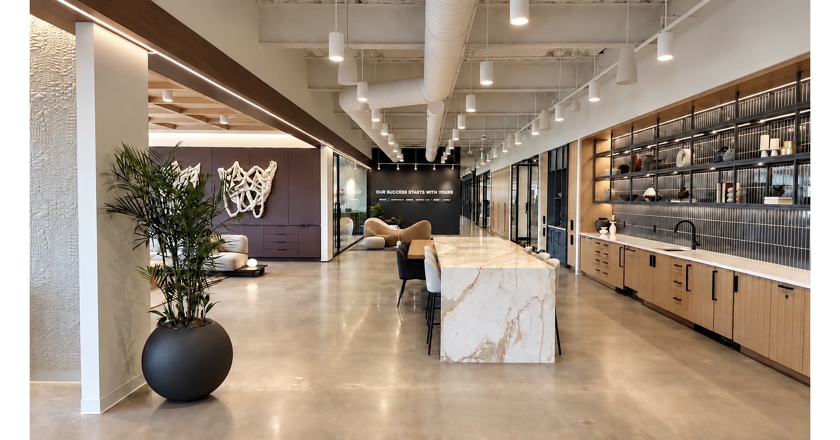 Atmosphere Commercial Interiors announces their new headquarters location at Excelsior Crossings in Hopkins, Minnesota
