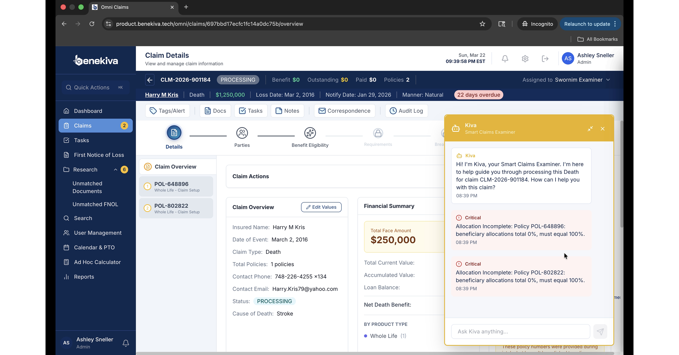 Benekiva Introduces Kiva, an AI-Enabled Claims Assistant Built to Support Claims Professionals