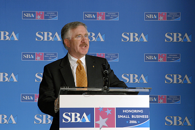 Blasingame emceeing US SBA's Small Business Week celebration, Washington DC, 2006