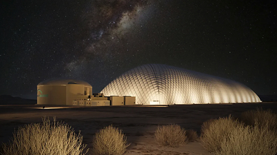 Energy Dome and its carbon dioxide batteries. Photo: Energy Dome Energy Dome and its carbon dioxide batteries. Photo: Energy Dome