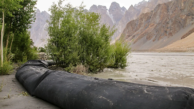 WaveSave and its portable rubber dam. Photo: WaveSave WaveSave and its portable rubber dam. Photo: WaveSave