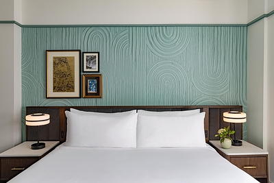 Triptych Hirschfeld Art in The Algonquin Guest Room - Photo Credit: Michael Kleinberg