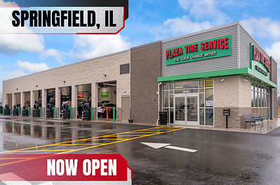 Plaza Tire Service recently opened a new location at 2625 Prairie Crossing in Springfield, Illinois, expanding access to tires, preventive maintenance and automotive repair services for drivers throughout the community. Plaza Tire Service recently opened a new location at 2625 Prairie Crossing in Springfield, Illinois, expanding access to tires, preventive maintenance and automotive repair services for drivers throughout the community.