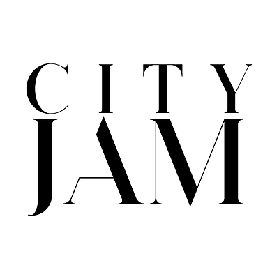 CITY JAM wordmark, black on transparent. CITY JAM wordmark, black on transparent.