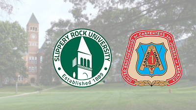 Slippery Rock University and the Eastern Atlantic States Carpenters have partnered to build a unique curriculum for EASC members to earn a Bachelor of Applied Science in construction management at SRU.
Slippery Rock University and the Eastern Atlantic States Carpenters have partnered to build a unique curriculum for EASC members to earn a Bachelor of Applied Science in construction management at SRU.