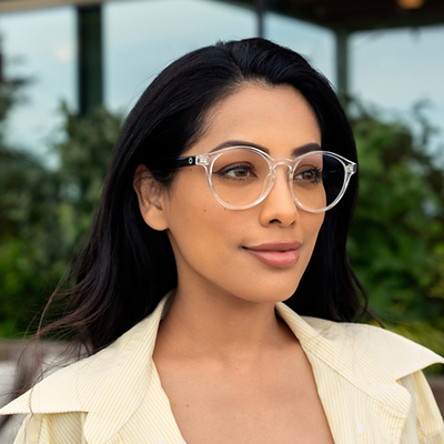 Model wearing the Lucyd Aero Saucer style. Photo courtesy of Innovative Eyewear Inc. Model wearing the Lucyd Aero Saucer style. Photo courtesy of Innovative Eyewear Inc.