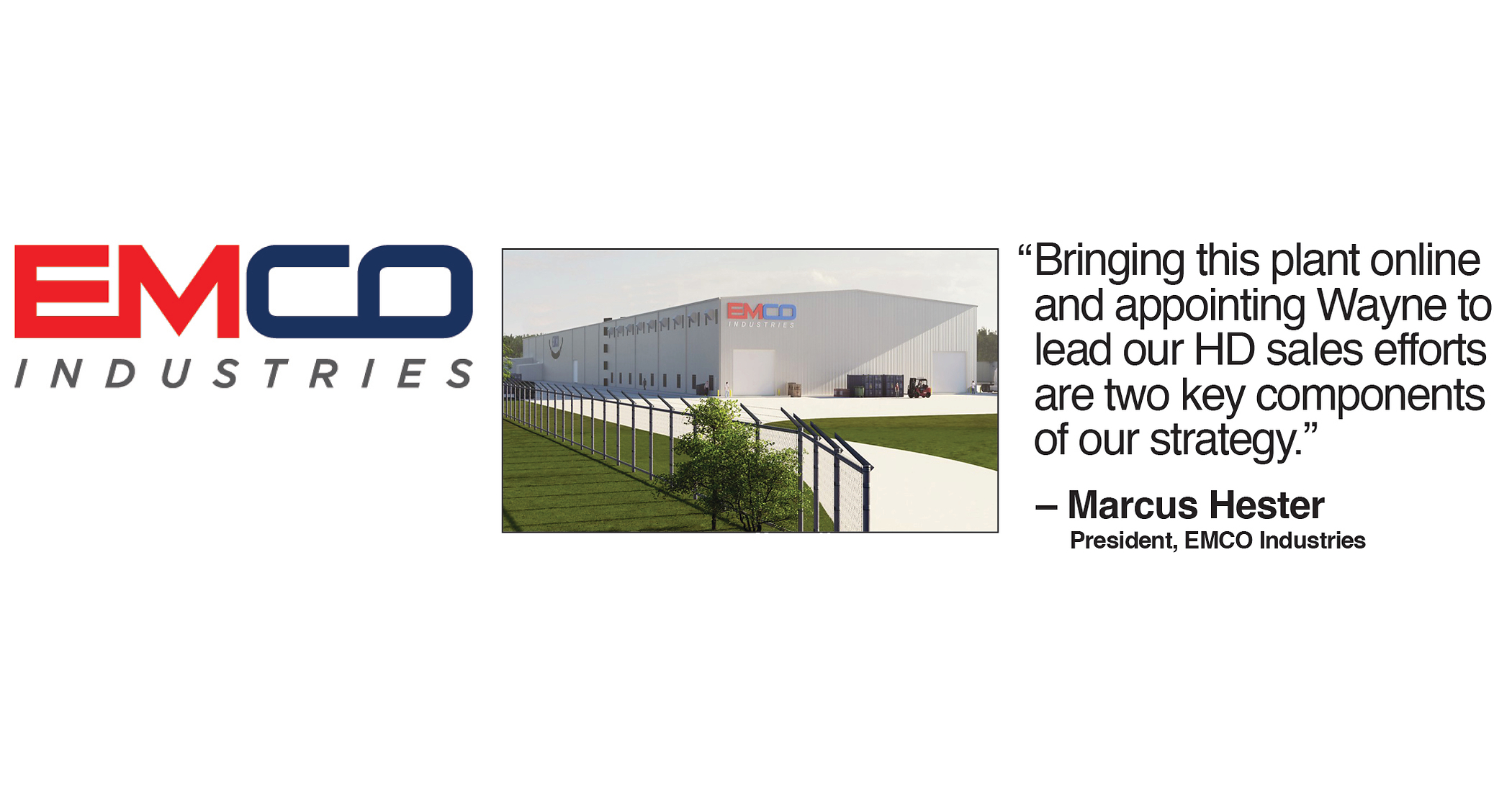 EMCO Industries Brings Automated Heavy-Duty Plant Online, Names Wayne Sornberger to Lead Sales