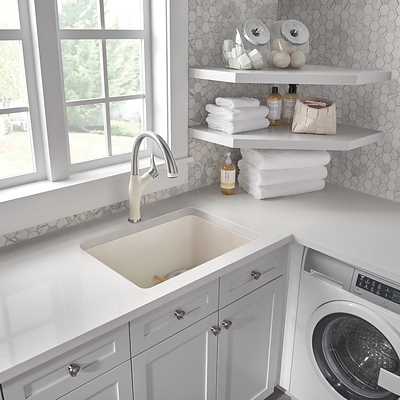 Extending SILGRANIT® Performance Beyond the Kitchen
Demonstrating that beautiful design is not limited to the kitchen, BLANCO will also feature the LIVEN laundry sink, bringing the proven benefits of Silgranit® into utility and laundry spaces.
