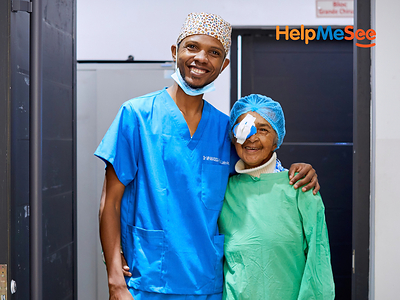 Madagascar: Dr. Rico with Marie Henriette (patient) post cataract surgery 