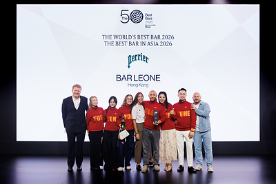 Bar Leone in Hong Kong is named No.1 in The 50 Best Bars 2026, sponsored by Perrier, for the second year in a row at the live awards ceremony held in Milan on 7 October.