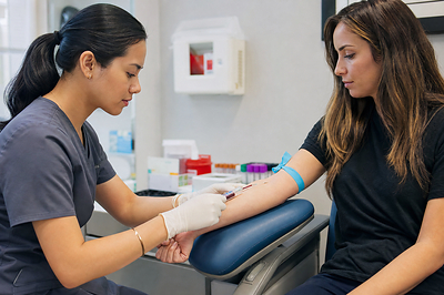 CancerDetect® Pancreatic starts with a routine blood draw, ordered by a physician and collected in a clinic or by mobile phlebotomy. www.viomepro.co Photo courtesy of Viome. CancerDetect® Pancreatic starts with a routine blood draw, ordered by a physician and collected in a clinic or by mobile phlebotomy. www.viomepro.co Photo courtesy of Viome.