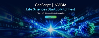 Applications are now open for the GenScript and NVIDIA Life Sciences Startup PitchFest. Applications are now open for the GenScript and NVIDIA Life Sciences Startup PitchFest.