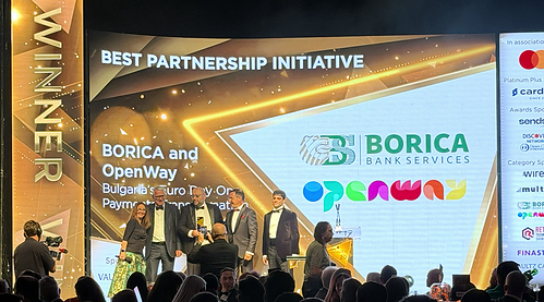 BORICA and OpenWay receive the Best Partnership Initiative Award at the PAY360 Awards 2026 in London. BORICA and OpenWay receive the Best Partnership Initiative Award at the PAY360 Awards 2026 in London.
