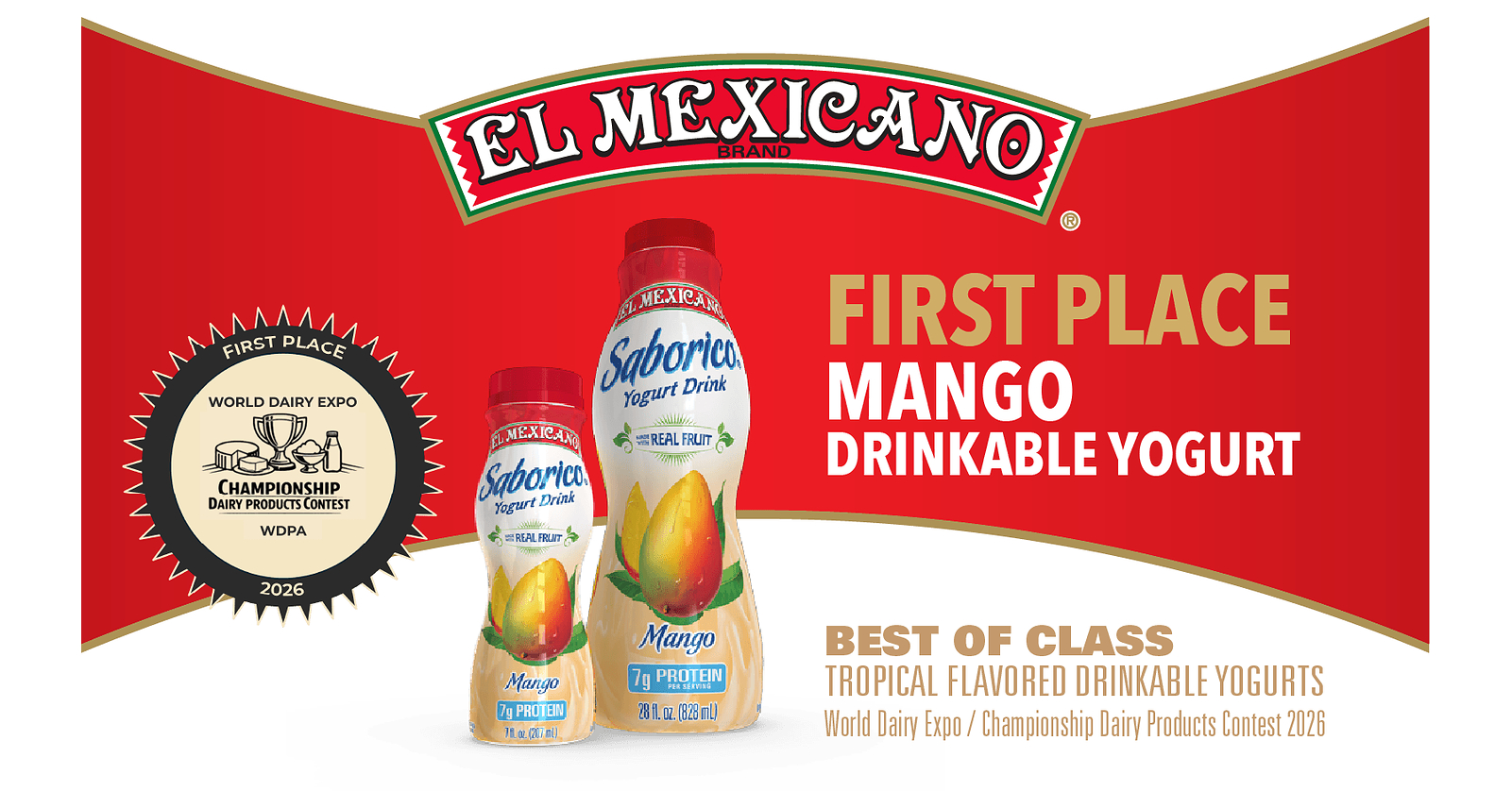El Mexicano® Drinkable Yogurts Take First Place in Two Categories at the 2026 World Dairy Expo Championship Dairy Product Contest