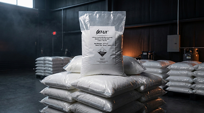 Battery-grade lithium hydroxide monohydrate produced using EnergyX’s proprietary GET-Lit™ technology. Battery-grade lithium hydroxide monohydrate produced using EnergyX’s proprietary GET-Lit™ technology.