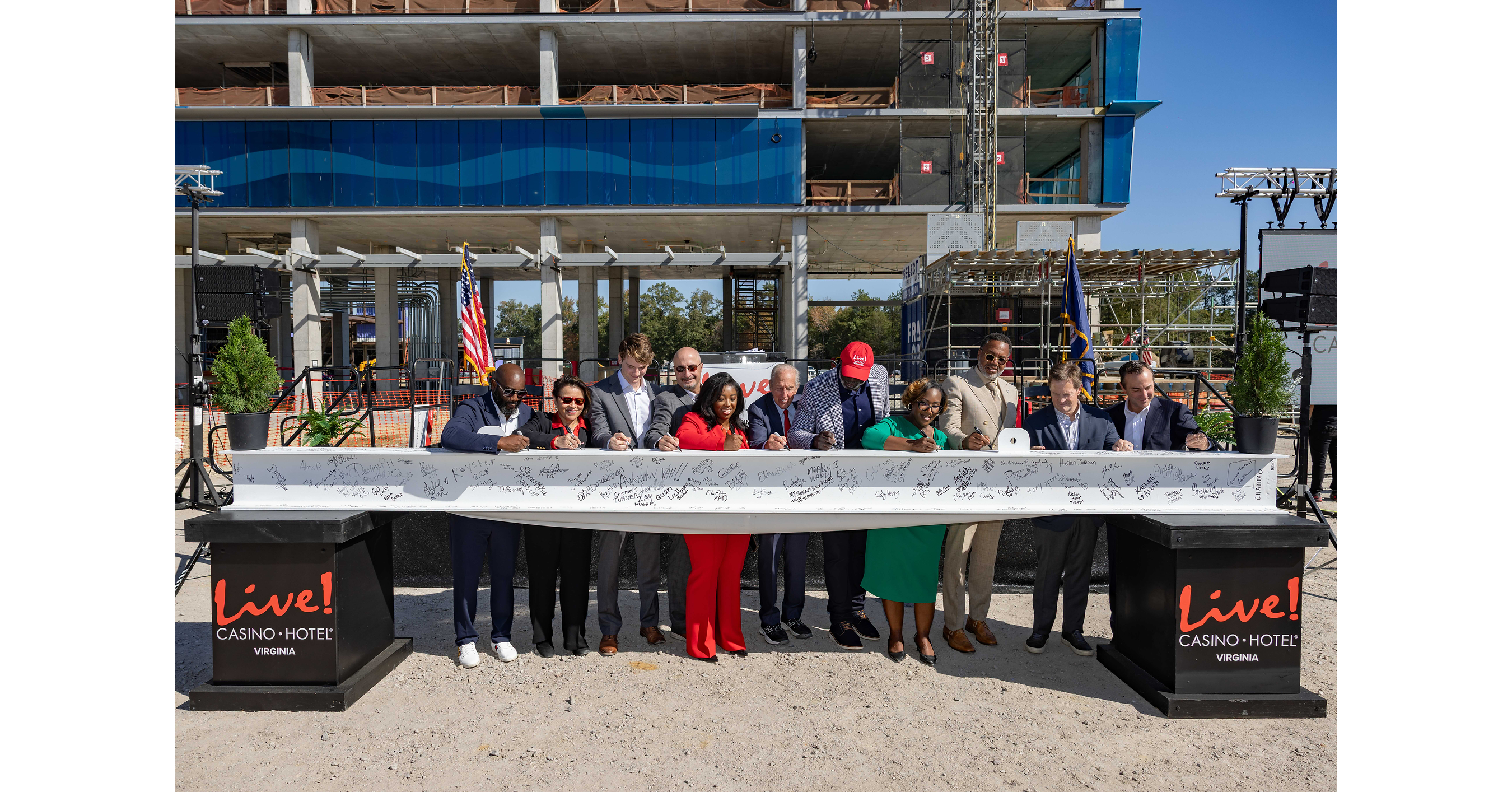 THE CORDISH COMPANIES & BRUCE SMITH ENTERPRISE CELEBRATE MAJOR CONSTRUCTION MILESTONE OF LIVE! CASINO & HOTEL VIRGINIA WITH TOPPING OUT OF WORLD-CLASS GAMING, HOTEL, DINING AND ENTERTAINMENT DESTINATION