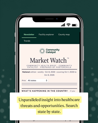 Community Catalyst's Community Health Market Watch service is now live.