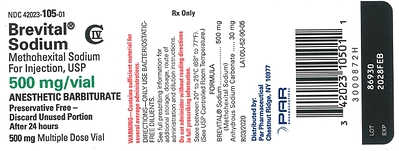 Par Health Issues Voluntary Nationwide Recall of Two Lots of Brevital® Sodium 500 mg/vial CIV (Methohexital Sodium for Injection, USP) Due to the Presence of Particulate Matter
