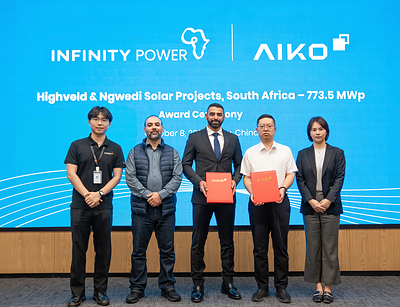 Infinity Power Taps AIKO for 773.5 MWp South African Solar Portfolio, Extending Africa Partnership Beyond 2 GWp