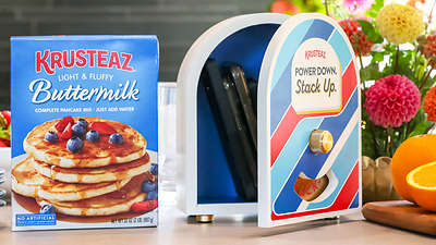 Turn pancake mode on with the Krusteaz Pancake Pause Box.