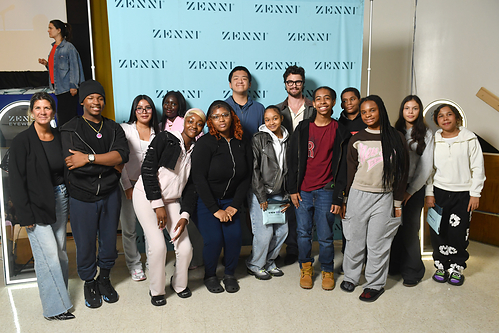 Zenni and Chase brought their commitment to accessible vision care to Manhattan Early College Academy (MECA) in New York City, providing students with free vision screenings and exams, and gifting them styles from the Zenni x Chase Stokes collection, complete with EyeQLenz™ with Zenni ID Guard™ lenses. Students from MECA’s BC2M Club also led a group activity and discussion focused on mental health and wellness. Zenni and Chase brought their commitment to accessible vision care to Manhattan Early College Academy (MECA) in New York City, providing students with free vision screenings and exams, and gifting them styles from the Zenni x Chase Stokes collection, complete with EyeQLenz™ with Zenni ID Guard™ lenses. Students from MECA’s BC2M Club also led a group activity and discussion focused on mental health and wellness.