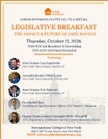 UP Legislative Breakfast Event Flyer