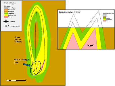 Figure 4: Close-Up Plan View of the Geology of the Horseshoe claim area