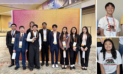 GSDSEF finalists at the 76th Regeneron International Science and Engineering Fair in Phoenix, Arizona, May 2026. Pictured, left to right: Ethan Hu, Charles Brum, Giles Del Priore, Ronald Wyatt, Shounak Ray Chaudhuri, Ryan Rezaei, Kayley Xu, Janet Yang and Claire Lim. Insets, who qualified through CSEF: Ihan Sung (top) and Emma Liu (bottom). GSDSEF finalists at the 76th Regeneron International Science and Engineering Fair in Phoenix, Arizona, May 2026. Pictured, left to right: Ethan Hu, Charles Brum, Giles Del Priore, Ronald Wyatt, Shounak Ray Chaudhuri, Ryan Rezaei, Kayley Xu, Janet Yang and Claire Lim. Insets, who qualified through CSEF: Ihan Sung (top) and Emma Liu (bottom).