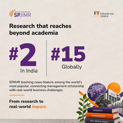 SPJIMR #2 in India and #15 globally in Financial Times' teaching cases rankings