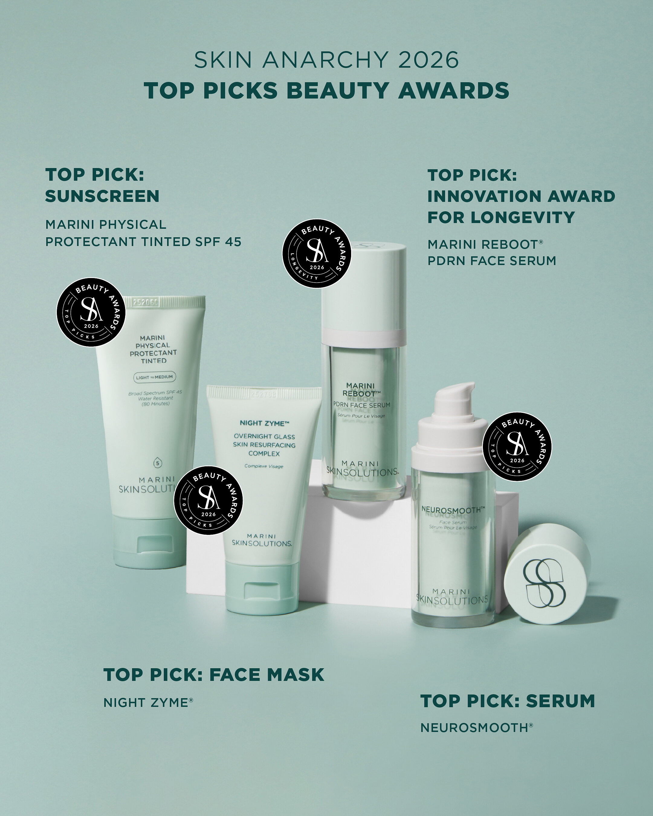 Marini SkinSolutions Receives Four Awards from Skin Anarchy