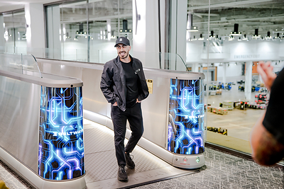 Matine Yuksel, COO and co-founder of Beltways, introduces the M5 Accelerator and showcases its newest features to guests at Cincinnati’s First Financial Center.