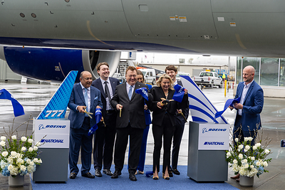 National Airlines Senior Management Takes Delivery of N791CA Aircraft, the 1st B777 Freighter from Boeing Factory This Year