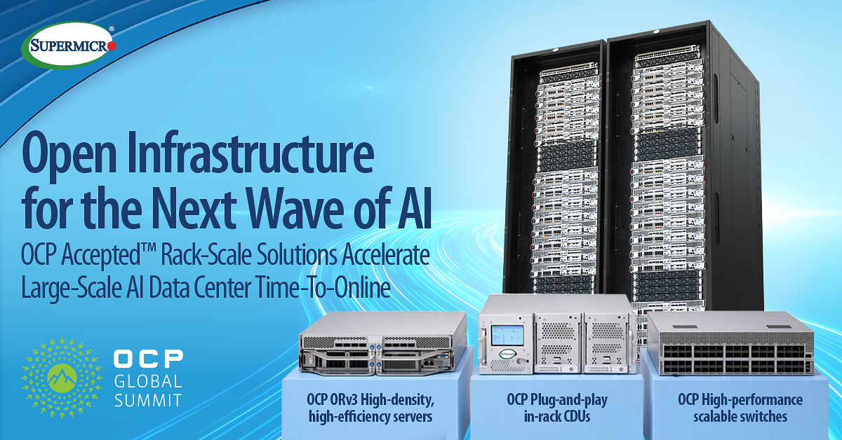 Supermicro Expands Integrated Open Compute Project Portfolio to Accelerate Rack-Scale AI Data Center Deployments