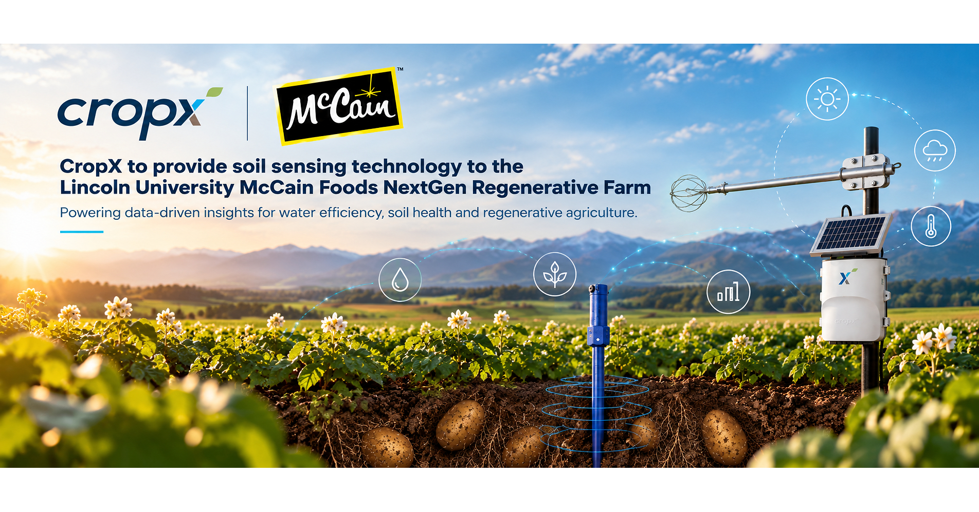 CropX to provide soil sensing technology to the Lincoln University McCain Foods NextGen Regenerative Farm