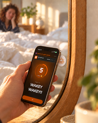 Alert won't shut off or quiet down until you physically get up to tap the sticker by your task Alert won't shut off or quiet down until you physically get up to tap the sticker by your task