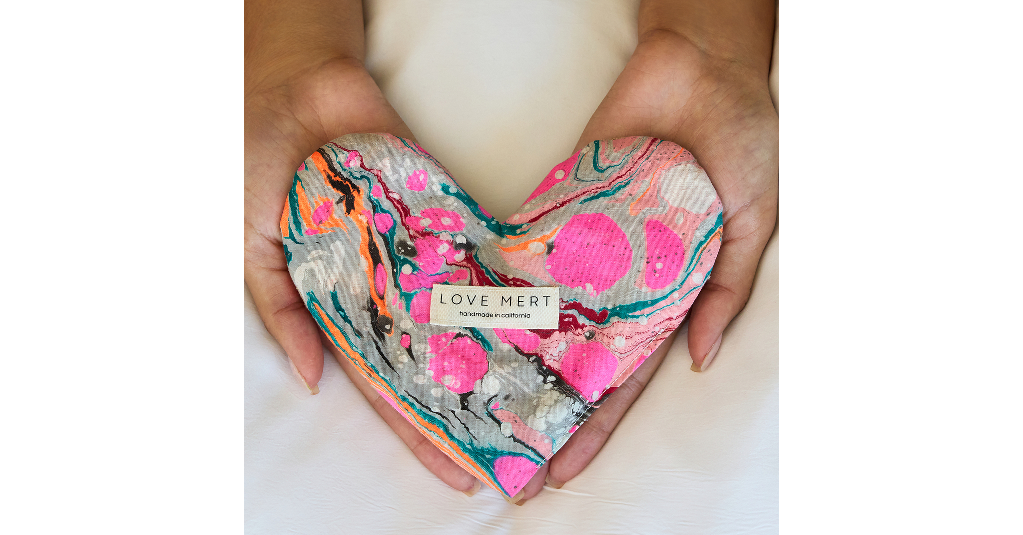 Love Mert Transforms the Traditional Weighted Eye Pillow into a One-of-a-Kind Hand-Marbled Heart for Sleep, Meditation, Yoga, and Everyday Wellness Love Mert Transforms the Traditional Weighted Eye Pillow into a One-of-a-Kind Hand-Marbled Heart for Sleep, Meditation, Yoga, and Everyday Wellness
