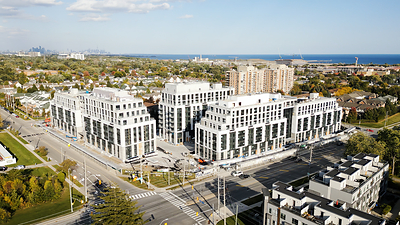 An aerial view Boulevard on the Green. 