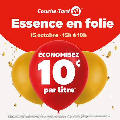 La Journée Essence en folie est de retour chez Couche-Tard le 15 octobre 2026