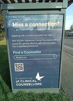 BCACC Campaign | BC Transit Shelter in Victoria BC