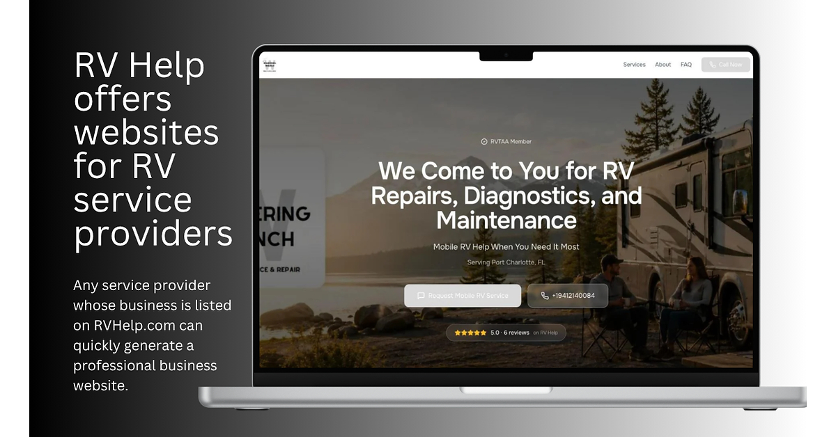 RV Help Now Offers Websites for Mobile RV Technicians and Inspectors