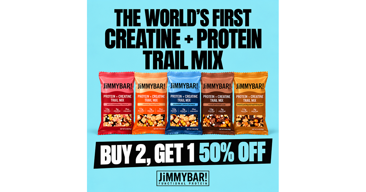 Creatine You Can Snack On: JiMMYBAR! Launches the World's First Creatine + Protein Trail Mix