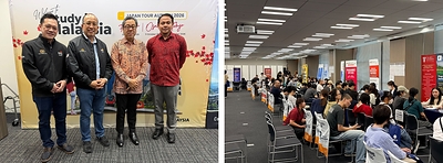 (left middle) EMGS CEO, Novie Tajuddin with H.E. Dato’ Ahmad Rozian, Ambassador of Malaysia to Japan (right middle)