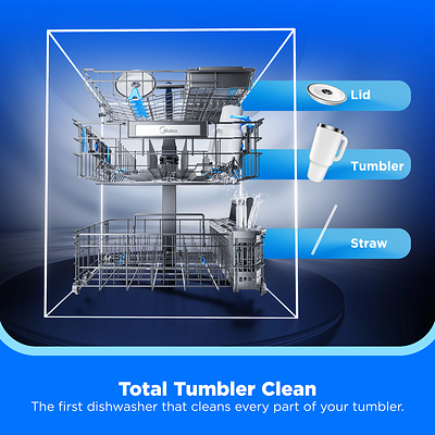 Midea STRAWash™ Dishwasher with Total Tumbler Clean. Midea STRAWash™ Dishwasher with Total Tumbler Clean.